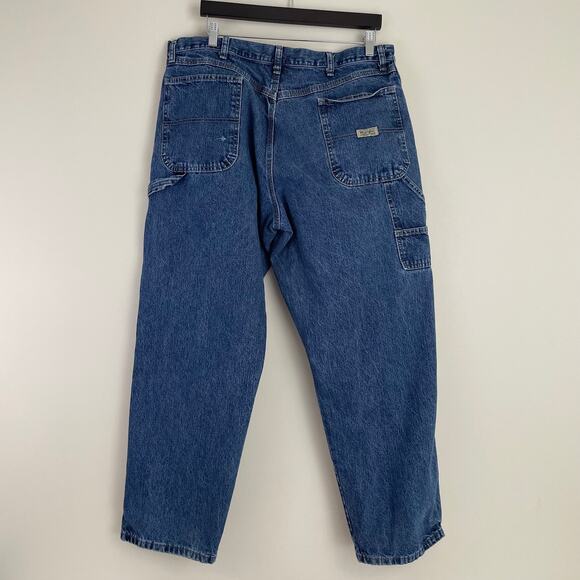 Wrangler Jeans Men's 38 x 30 (37x30) Carpenter Baggy Loose Retro Distressed - Picture 2 of 14